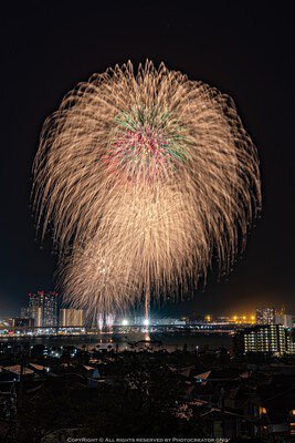 第31回Fukuoka東区花火大会 人気のトラ花火など7000発が打ち上がる