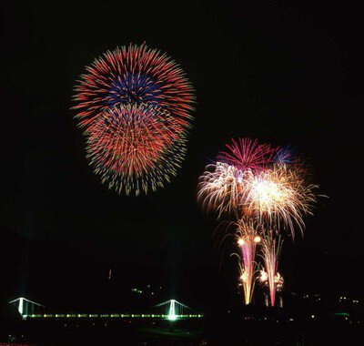 かわば花火大会 華麗な花火が川場村の夜空を輝かせる