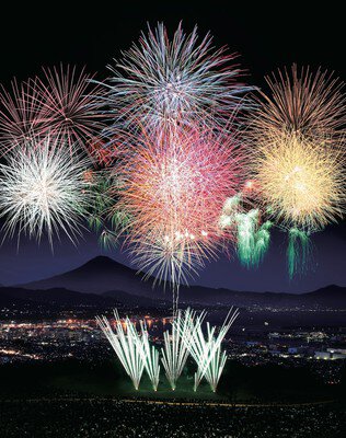 第40回 日本平まつり 短い間隔で打ち上げられる花火が空をカラフルに染める