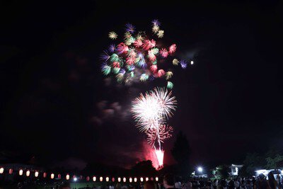 色とりどりの花火が夜空を彩る