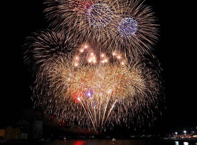 色とりどりの大輪が夜空に重なる圧巻の景色