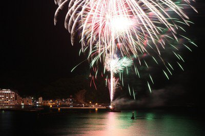 夜空に大輪を描く迫力の打ち上げ花火