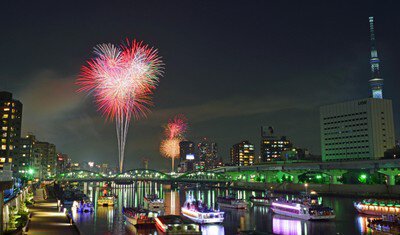 街並みを彩る鮮やかな大輪の競演