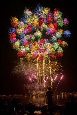 色とりどりの花火が夜空を埋め尽くす