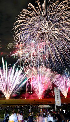 大輪の花火が夜空を豪快に彩る瞬間