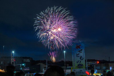 秋の夜空を彩るせともの祭の花火