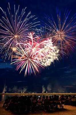 夜空いっぱいに広がる迫力の大輪花火