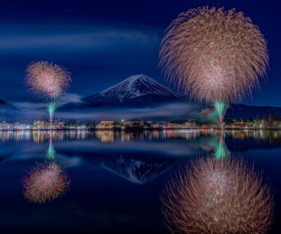 河口湖冬花火 画像(4/4)