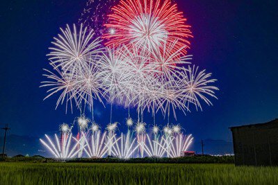 夜空を埋め尽くす色とりどりの花火