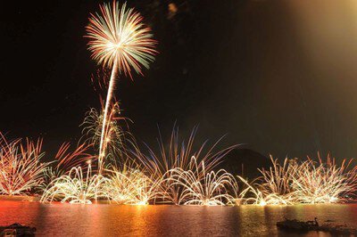 夜空を覆うスターマインの迫力