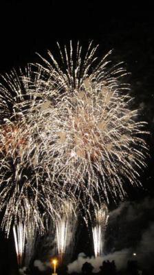 音更町商工会夏まつり 納涼花火大会 眼前いっぱいに広がる大迫力の花火に圧倒される