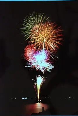 제49회 토네정민 낙량 불꽃축제 - 발사된 불꽃이 강물을 비춥니다