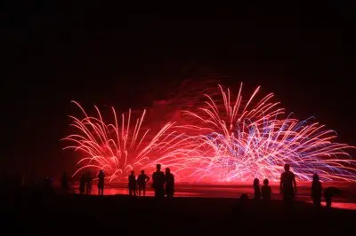 おおあみしらさとの花火 海沿いで見る花火の独特の雰囲気を楽しめる