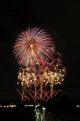 多彩な色の花火が絶え間なく打ち上がる