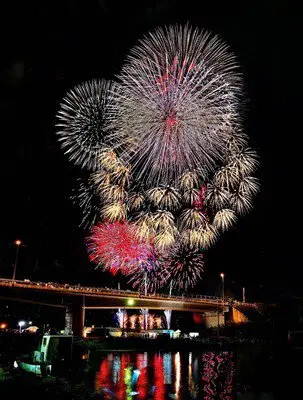 日本海ゆうひ花火 橋の上からも楽しめる大迫力の打ち上げ花火