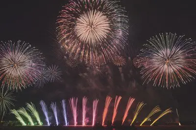 色とりどりの花火が夜空を埋め尽くす