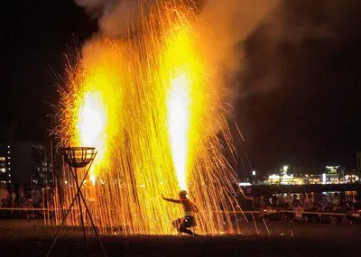 이토 온천 유메불꽃 Part7 젓가락 축제 불꽃축제(테즈쓰 불꽃): 대압도적인 테즈쓰 불꽃