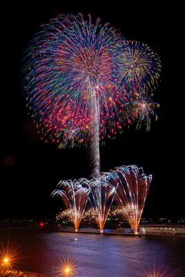 海面から立ち昇る大輪の華