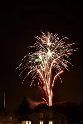 Fireworks launched over streetscapes brimming with exotic charm