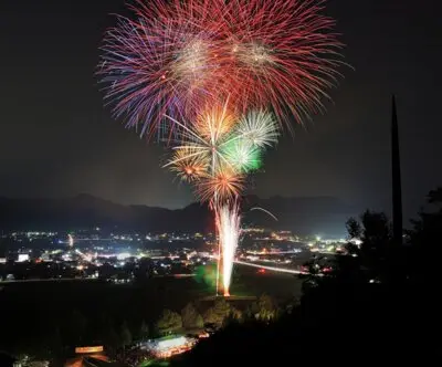 第5回 日本のへそ西脇夏まつり 色彩豊かな花火が空を彩る