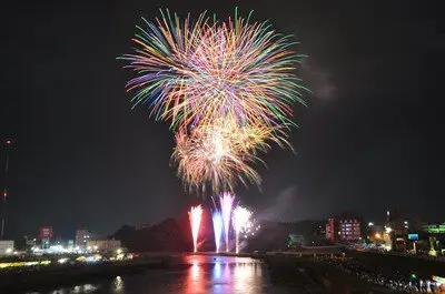色とりどりの花火が夜空を鮮やかに染める