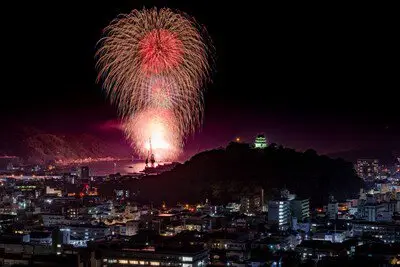 The 60th Uwajima Ushi-oni Festival Offshore Fireworks