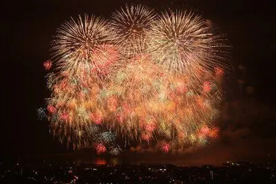 제14회 이요 사이 축제 불꽃축제 압도적인 대형 스타마인에서 눈을 뗄 수 없습니다